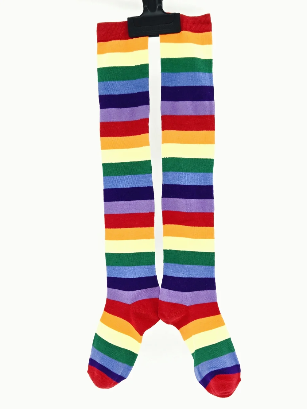 NEW! 🌈 🧦 PRIDE & SOLIDARITY Rainbow Striped HIGH SOCKS CUTE RETRO FUN ONE SIZE